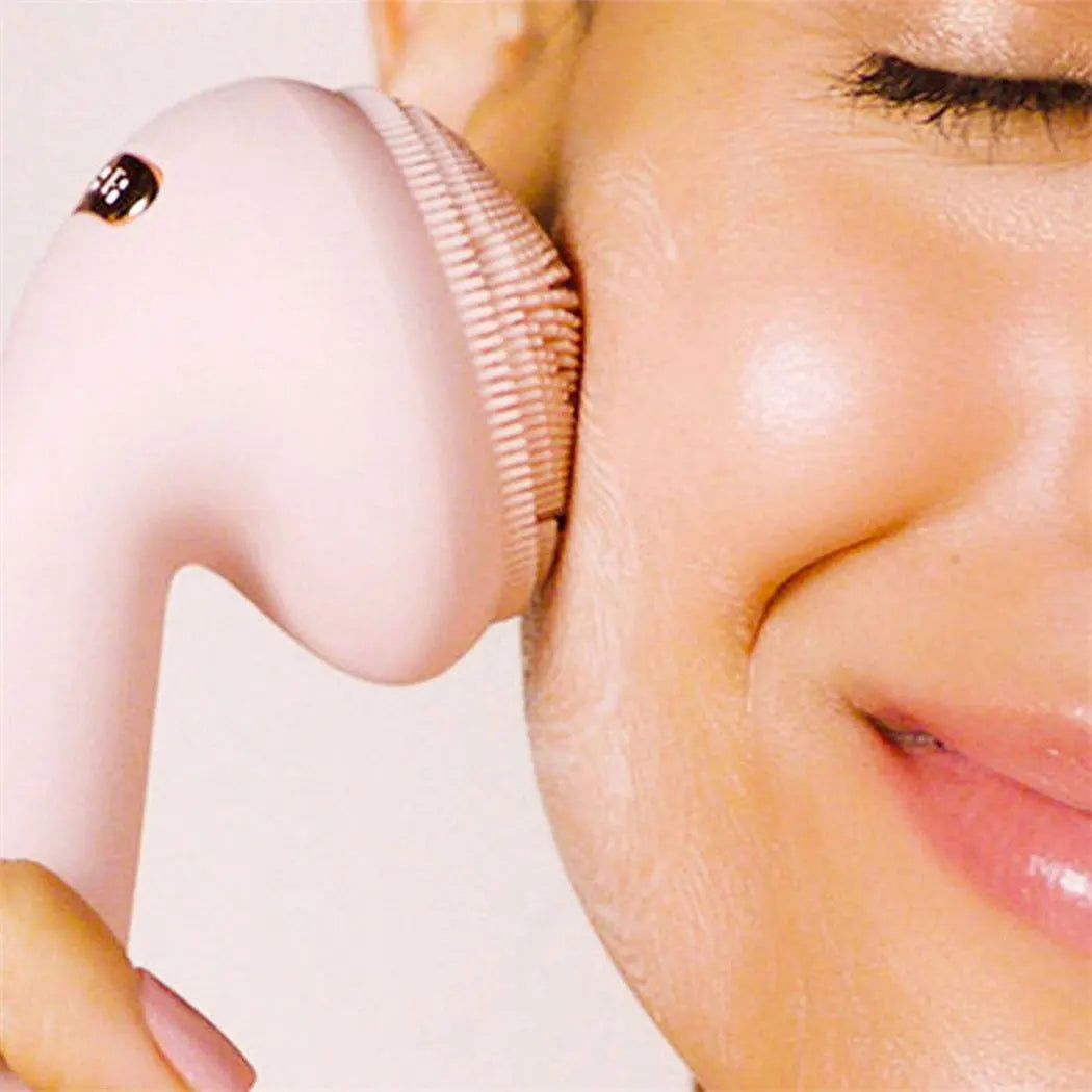 Person using a skincare device on their face