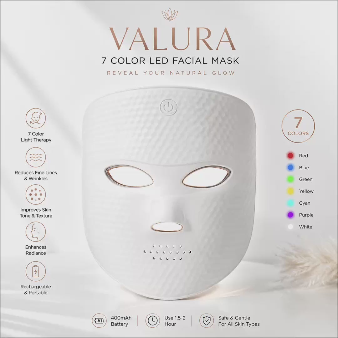 Valura™️ 7-Color LED Facial Rejuvenation Mask